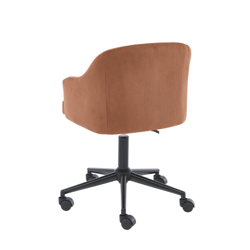 Fauteuil BARNABE en velours côtelé terracotta