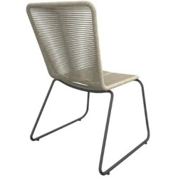 Lot 6 chaises de jardin ERIN en métal et cordecoloris naturel