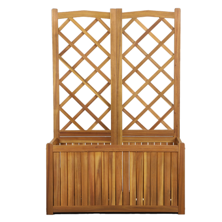 Jardinière avec treillis MIRIen bois d'acacia 87x43,5x130 cm