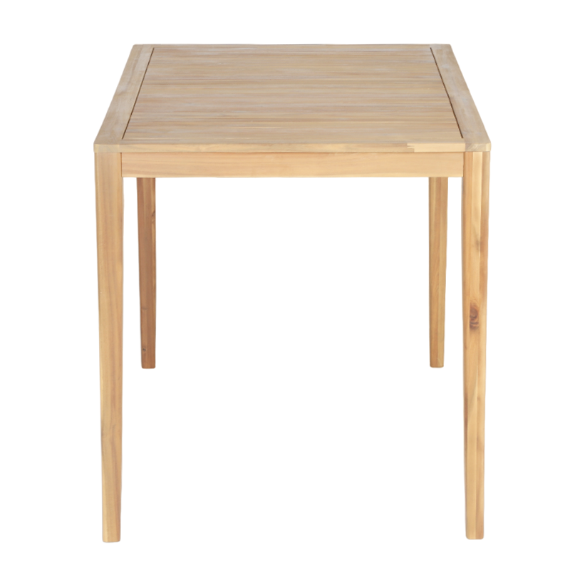Table semi-haute KUTA 140x90x95 cm en bois d'acacia FSC blanchi