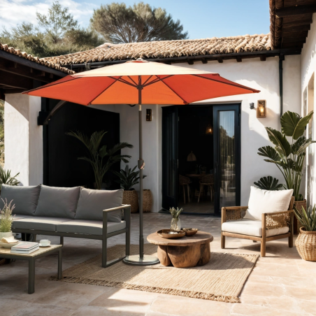 Parasol droit PANTONE rond diamètre 3m- toile rouge indien