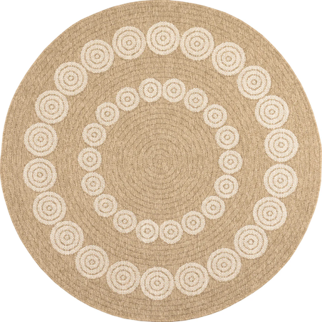 Tapis MALLORCA rond marron et blanc aspect diamètre 120 cm