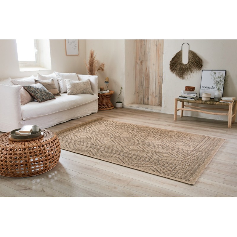 Tapis CAPRI marron aspect jute 50x80 cm