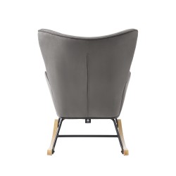 Fauteuil SUZIE velours gris rocking chair