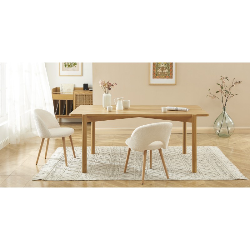 Table à manger AGATA placage chêne 180cm