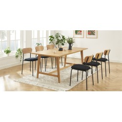 Table à manger PERRETTE placage chêne 200cm