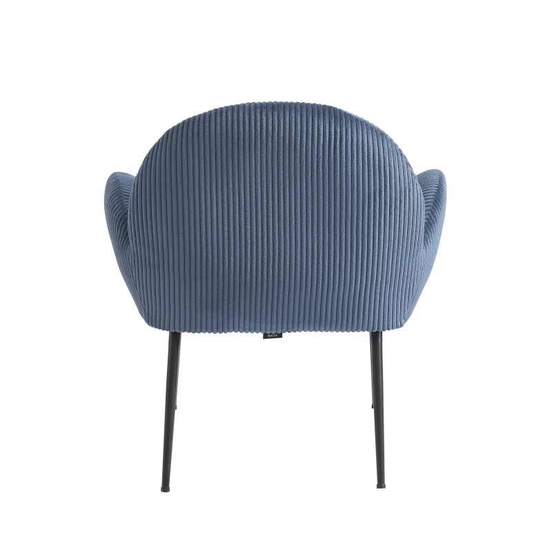 Fauteuil GINA velours côtelé bleu