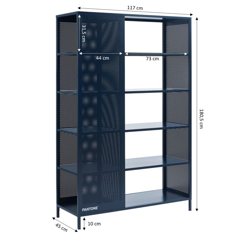 Bibliothèque PANTONE métal bleu nuit h180cm
