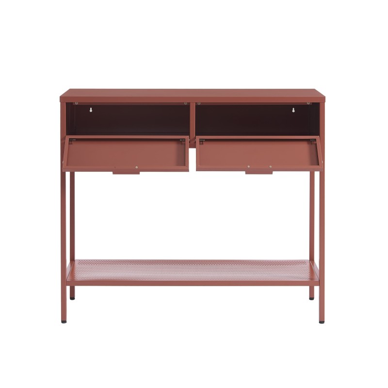 Console PANTONE métal terracotta 100cm