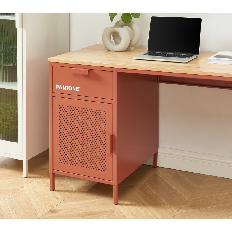 Bureau PANTONE métal terracotta 120cm
