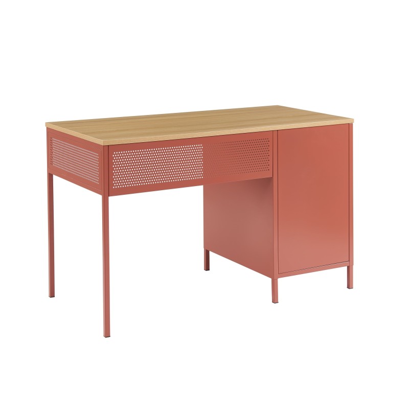 Bureau PANTONE métal terracotta 120cm
