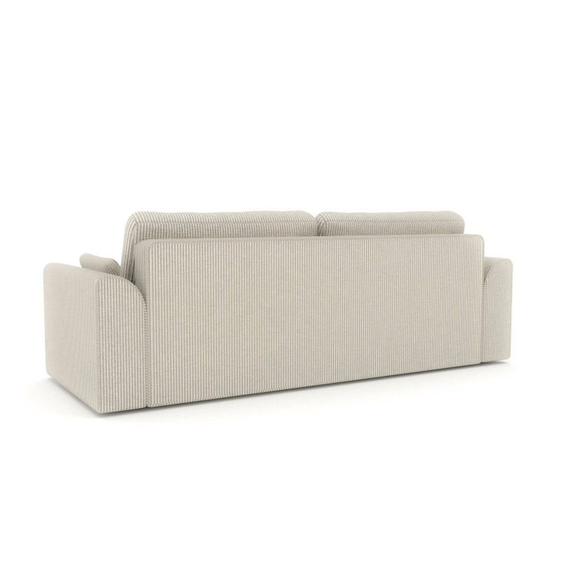 Canapé droit CAPUCINS convertible velours cotêlé beige 3 places