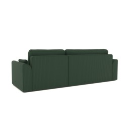 Canapé angle CAPUCINS convertible velours côtelé vert 4 places