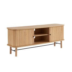 Meuble tv ERNEST frêne portes tambour