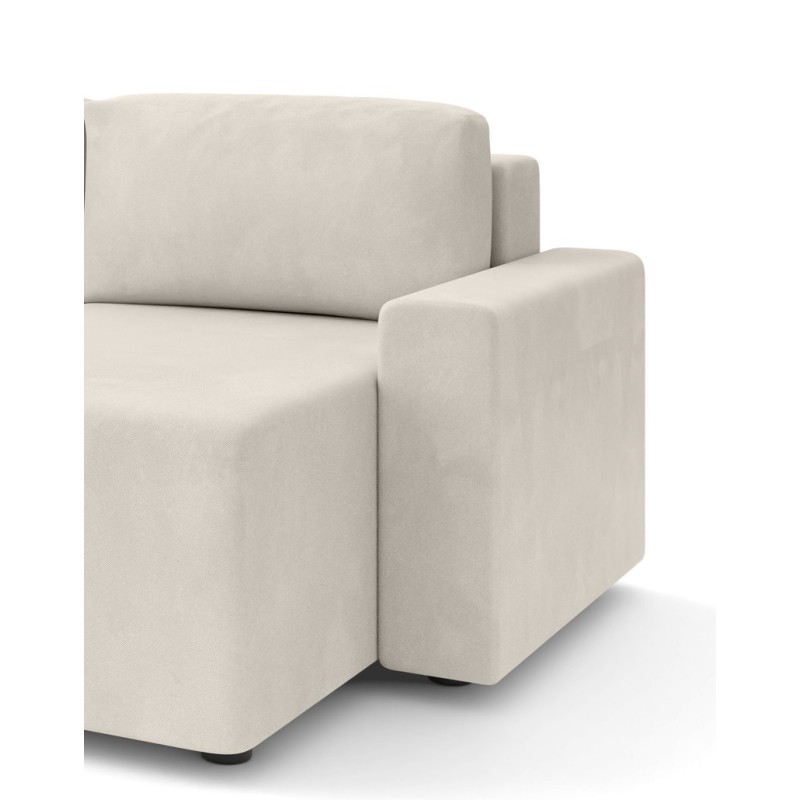Canapé angle MAX convertible velours beige 4 places
