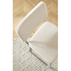Lot de 2 tabourets JACK en velours côtelé beige avec pieds métalliques