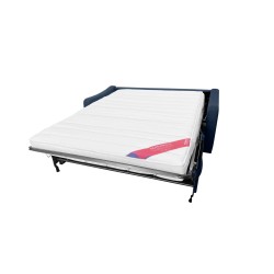HORACE canapé convertible 3 places bleu nuit matelas Dunlopillo 140cm
