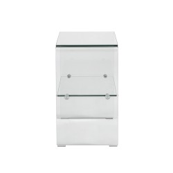 Table de chevet GINZA verre trempé transparent h50 cm