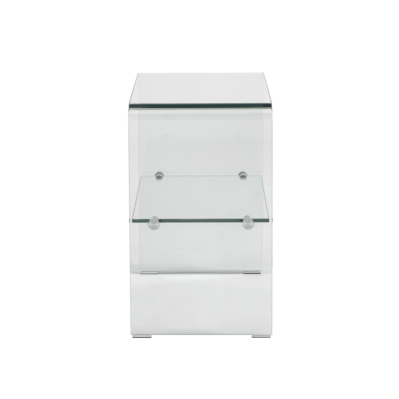 Table de chevet GINZA verre trempé transparent h50 cm