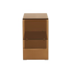 Table de chevet GINZA verre trempé ambré h50 cm