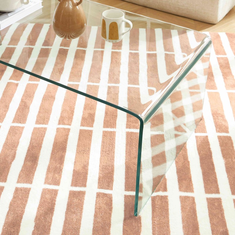 Table basse GINZA verre trempé transparent 120cm