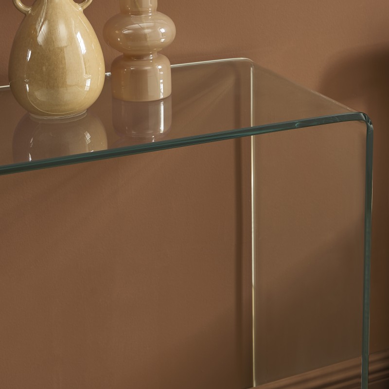 Console GINZA verre trempé transparent 110cm