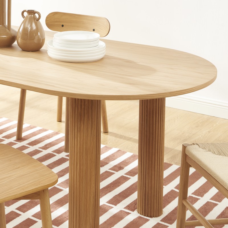 Table de séjour PENELOPE placage chêne 180cm