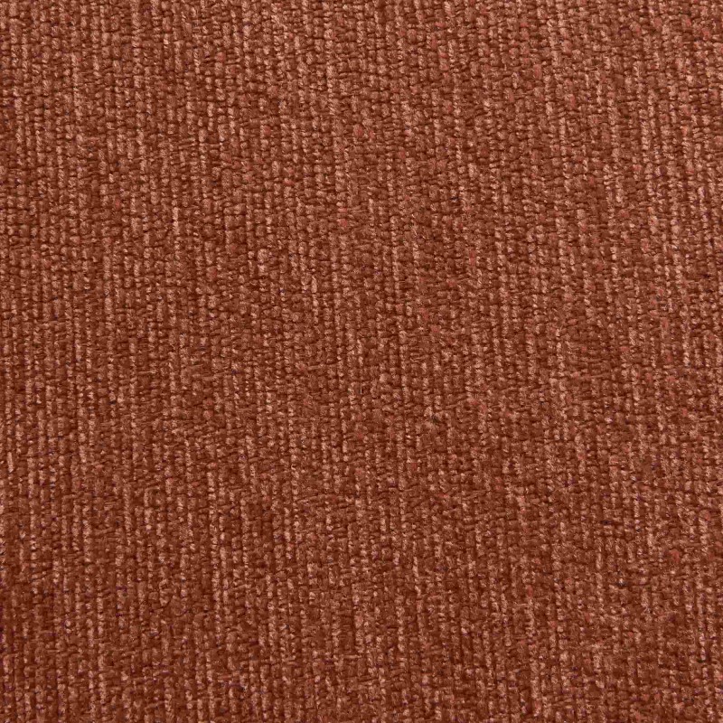 Lot de 2 tabourets CASSIE tissu chenille terracotta et pieds métal noir