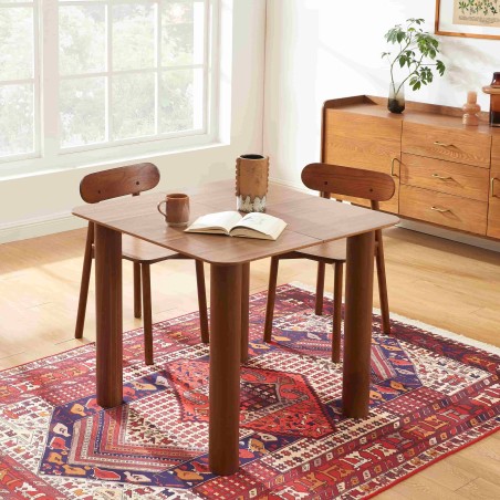 Table à manger PILAR placage noyer extensible 90-160cm