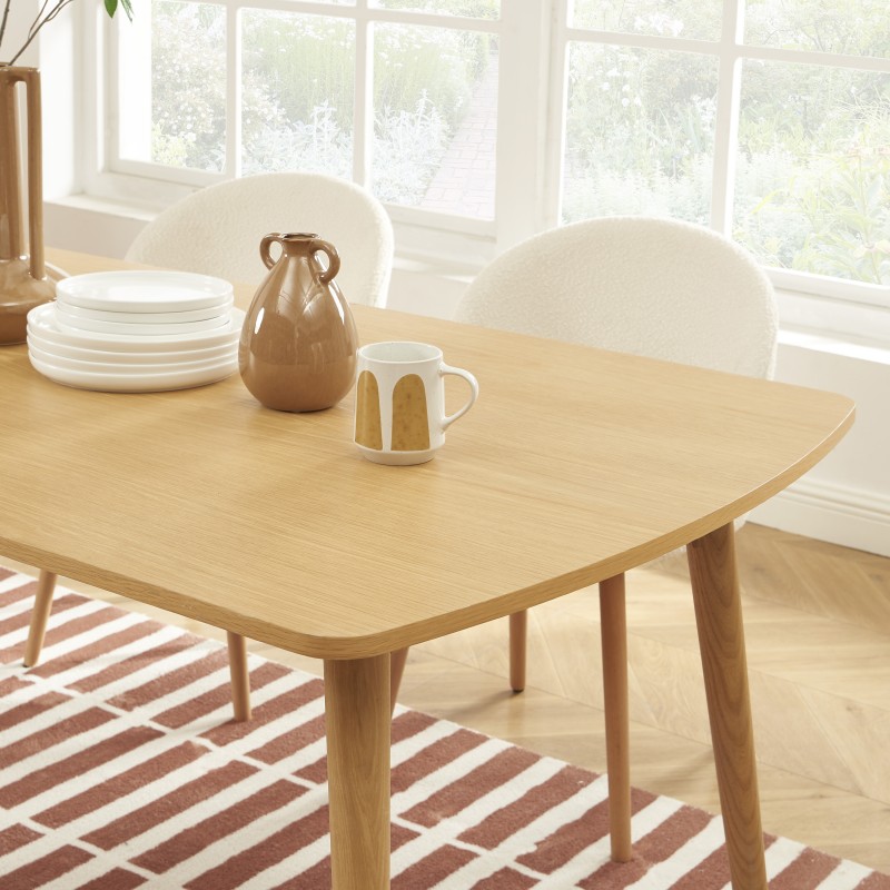 Table extensible LEON effet chêne 160-200cm