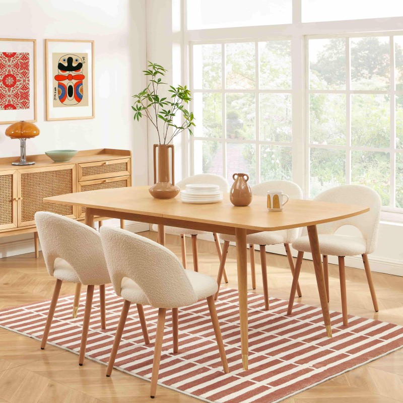 Table extensible LEON effet chêne 160-200cm