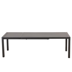 Ensemble repas DINA gris foncé 8 places en aluminium avec table extensible