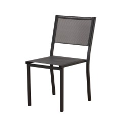 Ensemble repas DINA gris foncé 8 places en aluminium avec table extensible