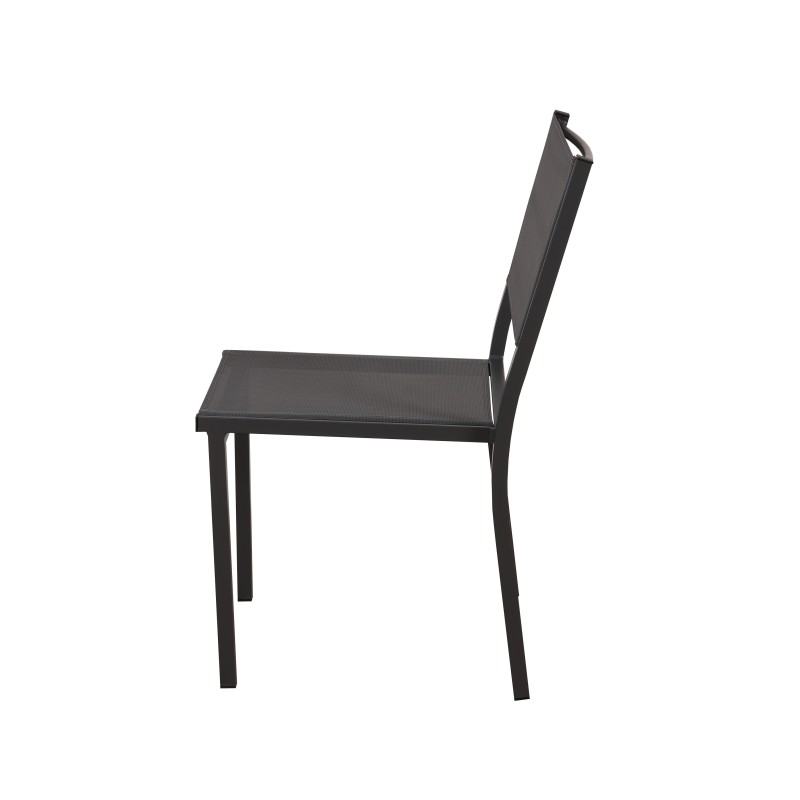 Ensemble repas DINA gris foncé 8 places en aluminium avec table extensible