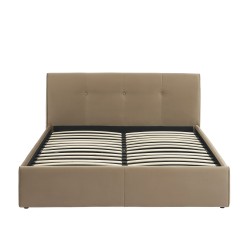 Lit coffre SEGURO velours marron 160x200 sommier inclus