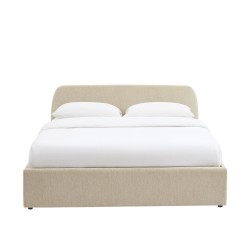 Lit coffre GELA tissu chenille grege 160x200 sommier inclus