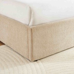 Lit coffre GELA tissu chenille grege 160x200 sommier inclus