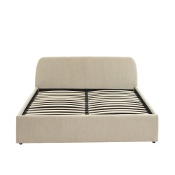 Lit coffre GELA tissu chenille grege 160x200 sommier inclus
