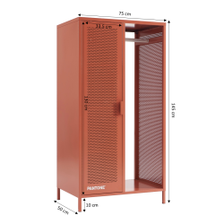 Vestiaire PANTONE métal terracotta avec penderie h145cm