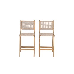 Lot de 2 tabourets de bar KUTA en corde hauteur d'assise 66 cm