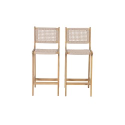 Lot de 2 tabourets de bar KUTA en corde hauteur d'assise 76 cm