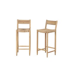 Lot de 2 tabourets de bar NAHA hauteur d'assise 75 cm