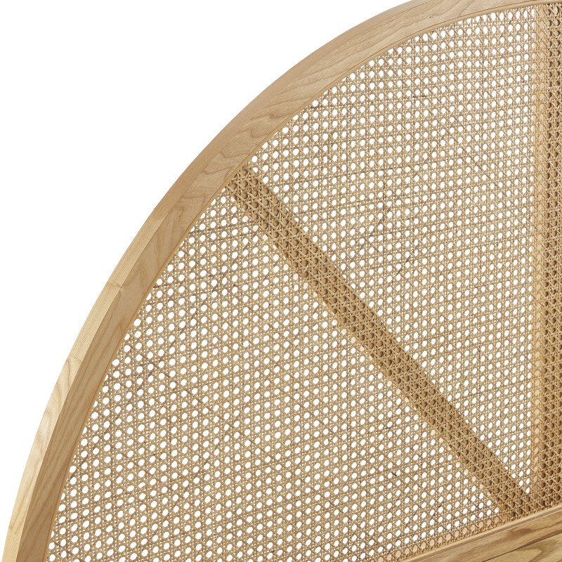 Lit coffre TSUKI velours beige sable cannage 160x200 sommier inclus