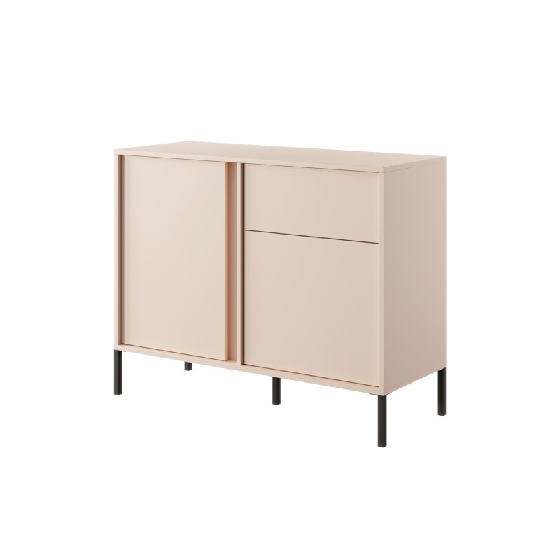 Buffet HULDA beige 2 portes 1 tiroir 104cm