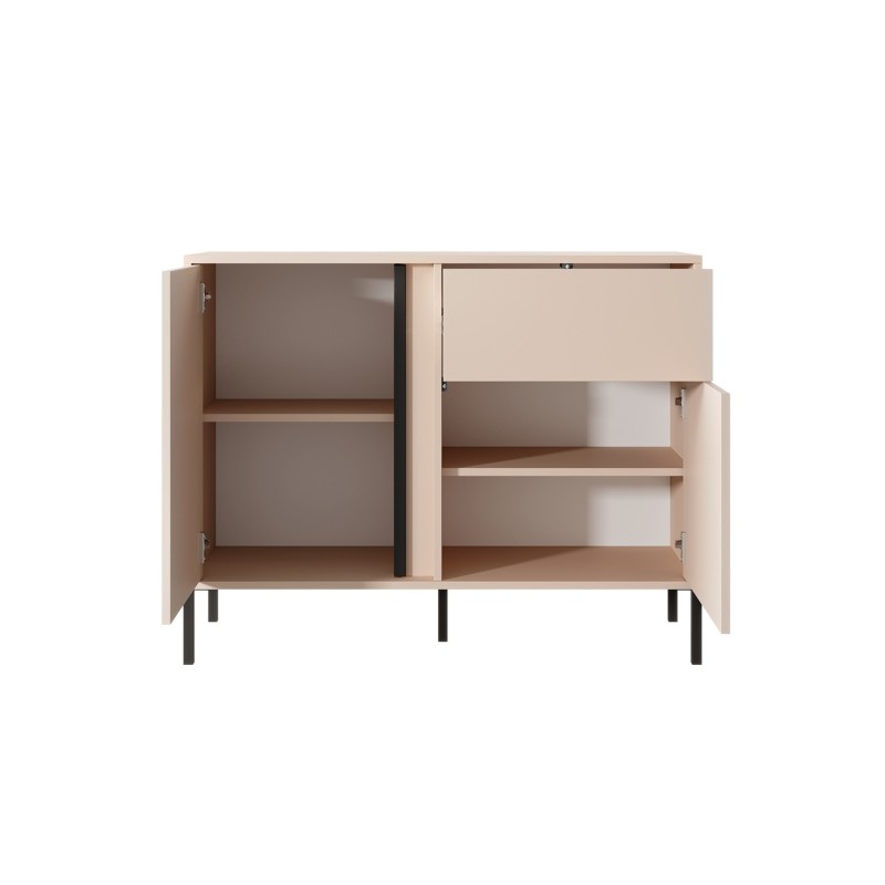 Buffet HULDA beige 2 portes 1 tiroir 104cm