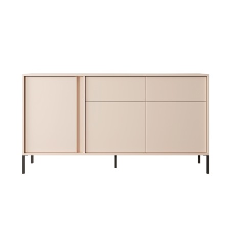 Buffet HULDA beige 3 portes 2 tiroirs 153cm