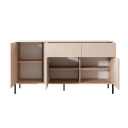 Buffet HULDA beige 3 portes 2 tiroirs 153cm