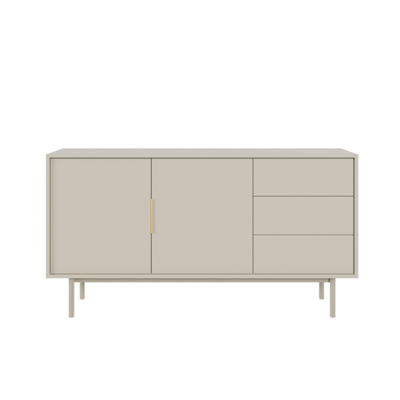 Buffet JONA coloris cachemire 2 portes 3 tiroirs 154cm