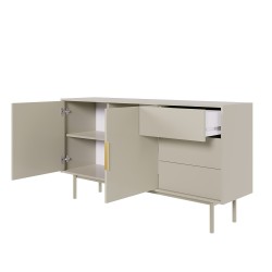 Buffet JONA coloris cachemire 2 portes 3 tiroirs 154cm