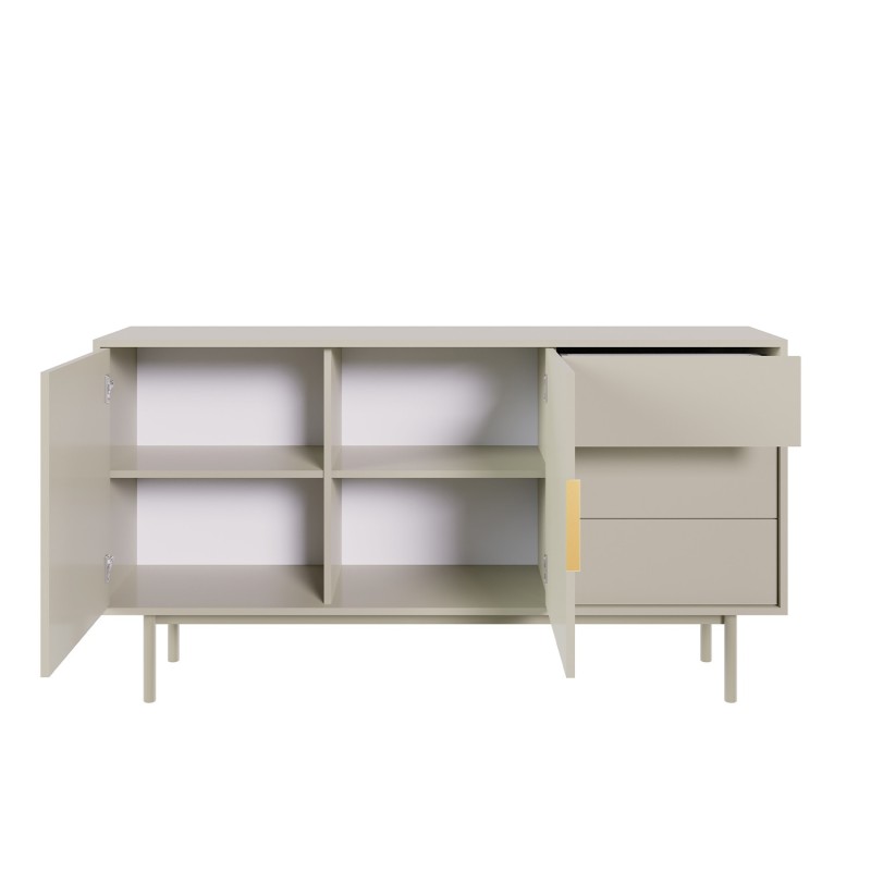 Buffet JONA coloris cachemire 2 portes 3 tiroirs 154cm